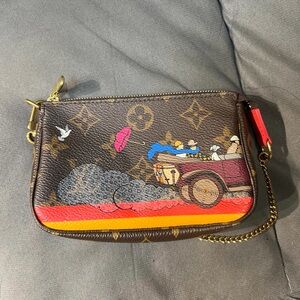 Louis Vuitton limited edition Brown and Red Illustrated Clutch